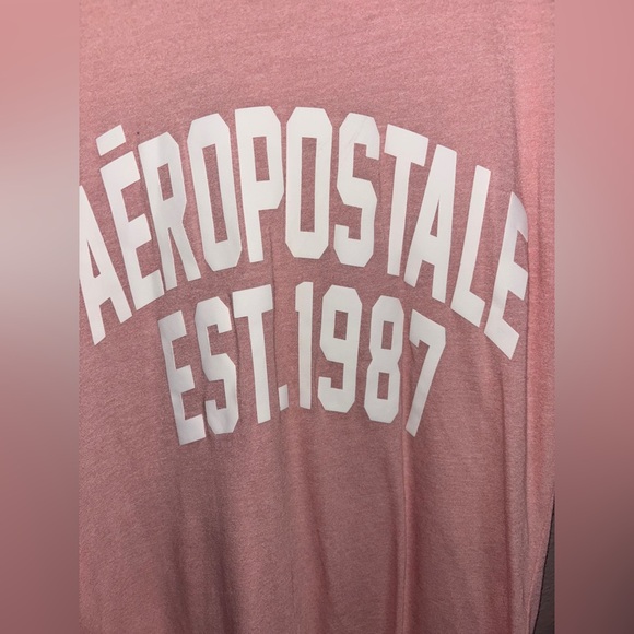 Aeropostale vintage 1987 pink long sleeve ladies oversized warm tee rare mint 🆕 - Picture 7 of 10